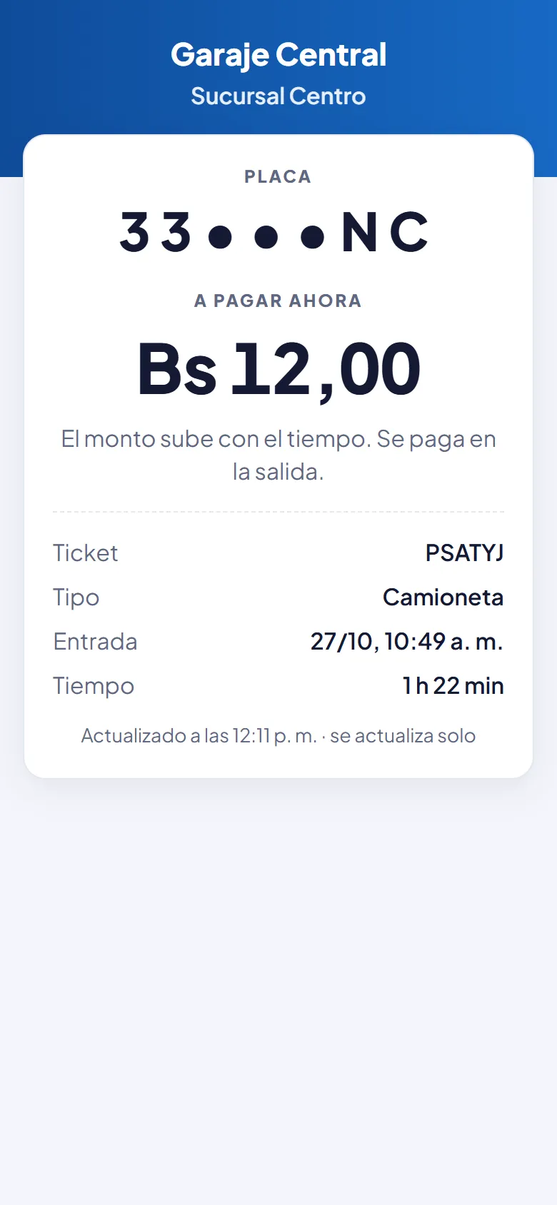 Pantalla: Tu cliente ve su cuenta